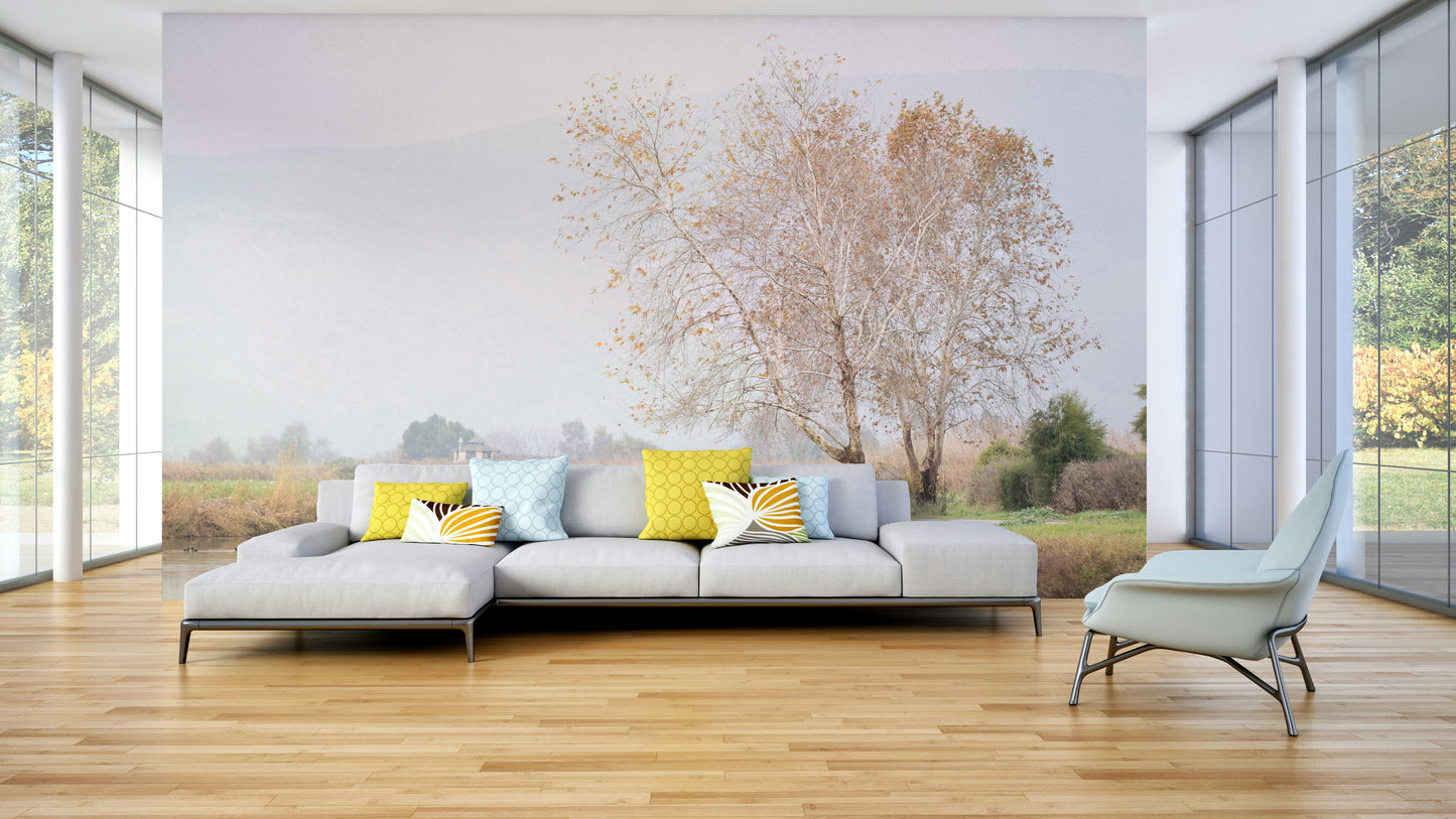 A breathtaking and tranquil wall mural.
