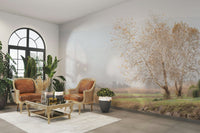 The mural covers a significant wall area, creating an immersive view.
