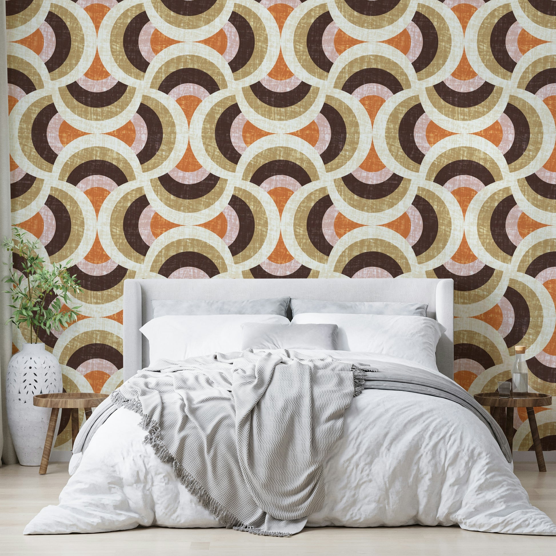 The pattern has a distinct retro or mid-century feel.
