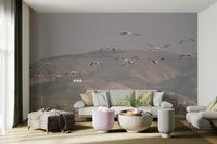 The mural covers a significant wall area.
