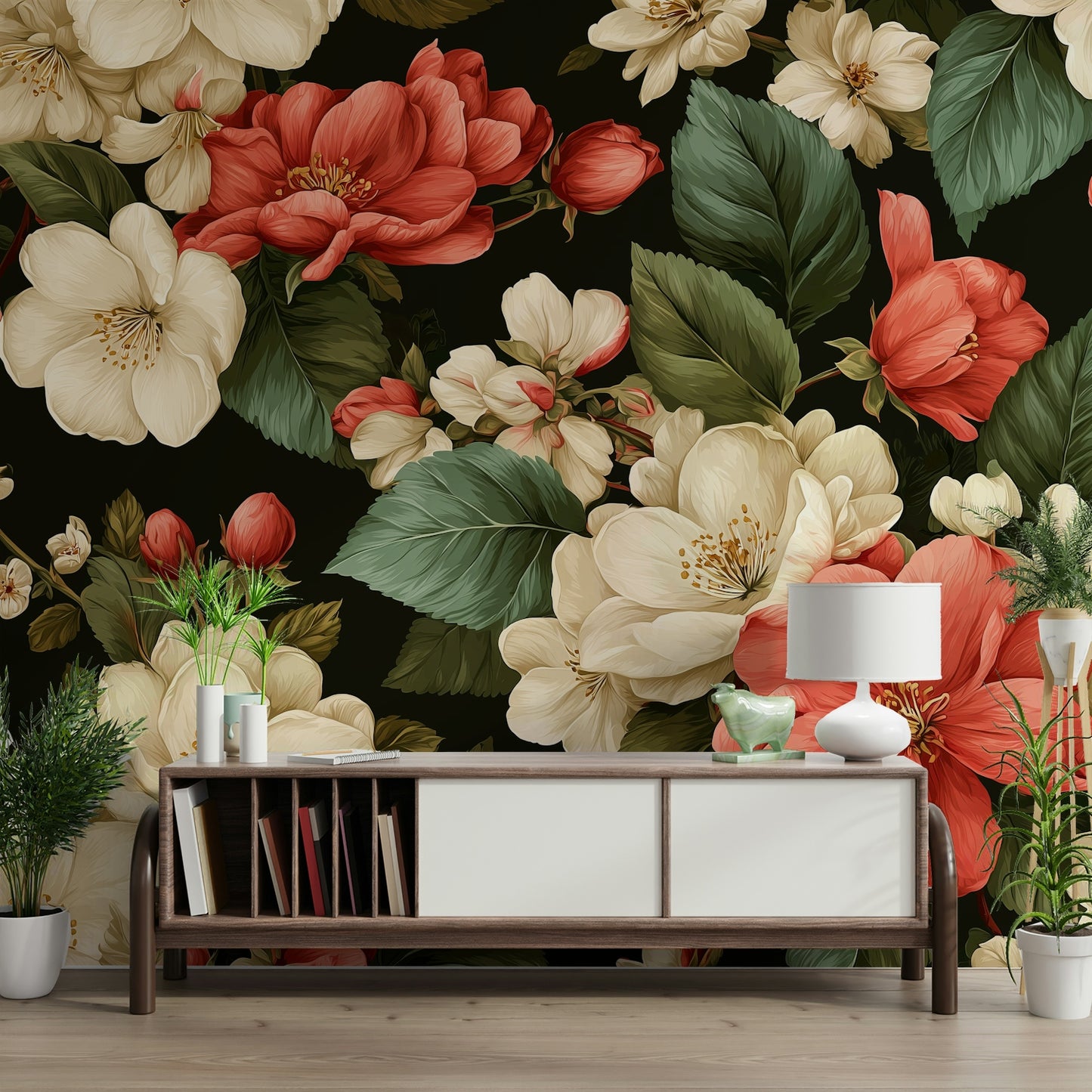 The flowers are arranged in a classic or artistic composition.
