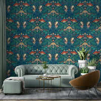 Some mushrooms are tall, others are clustered.
