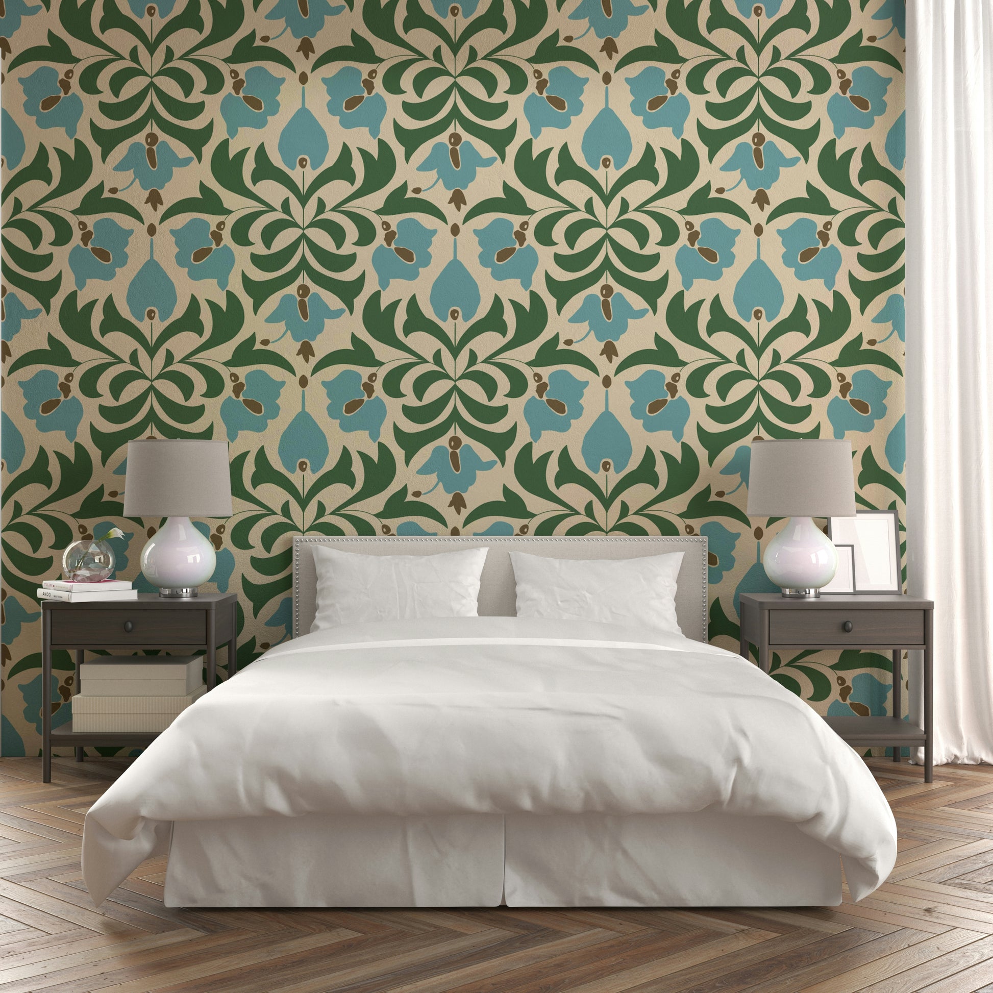 Muted, soft, and harmonious colors are used.
