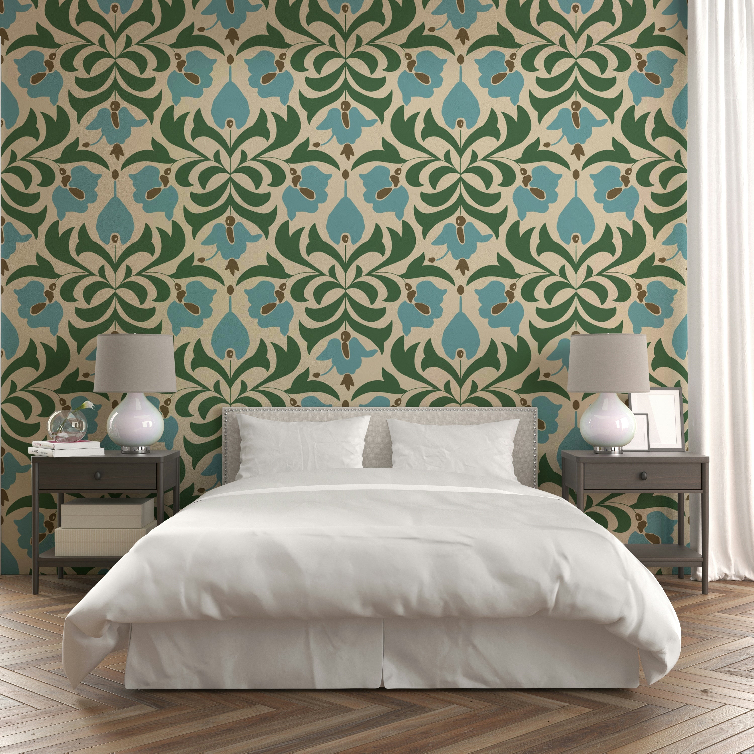 Muted, soft, and harmonious colors are used.
