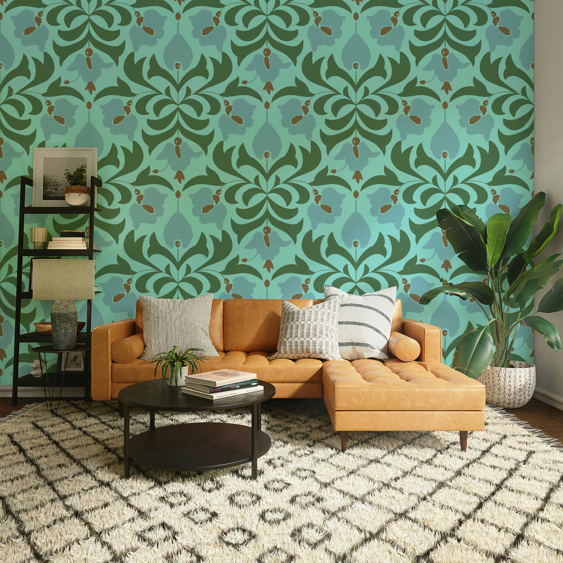 The texture appears smooth and refined, like a delicate watercolor or detailed print.
