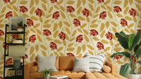 A sophisticated and graceful floral wallpaper pattern.
