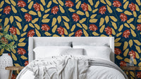 A serene and sophisticated floral wallpaper pattern.
