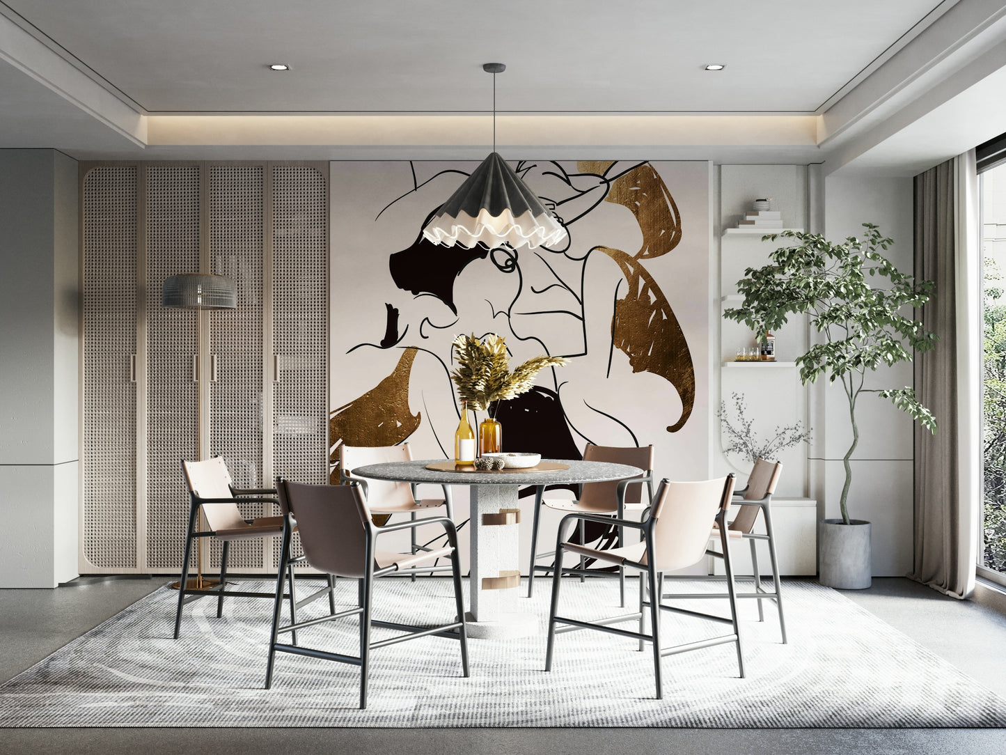 The mural covers a significant wall area.
