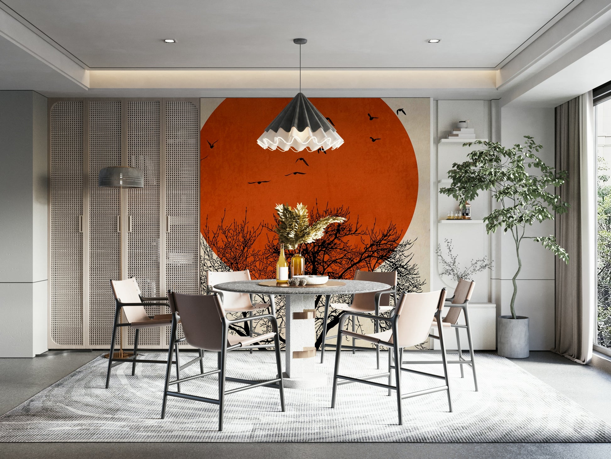 The mural covers a significant wall area.
