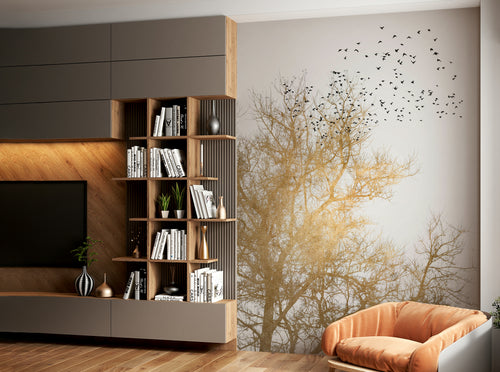 A majestic and luminous wall mural.
