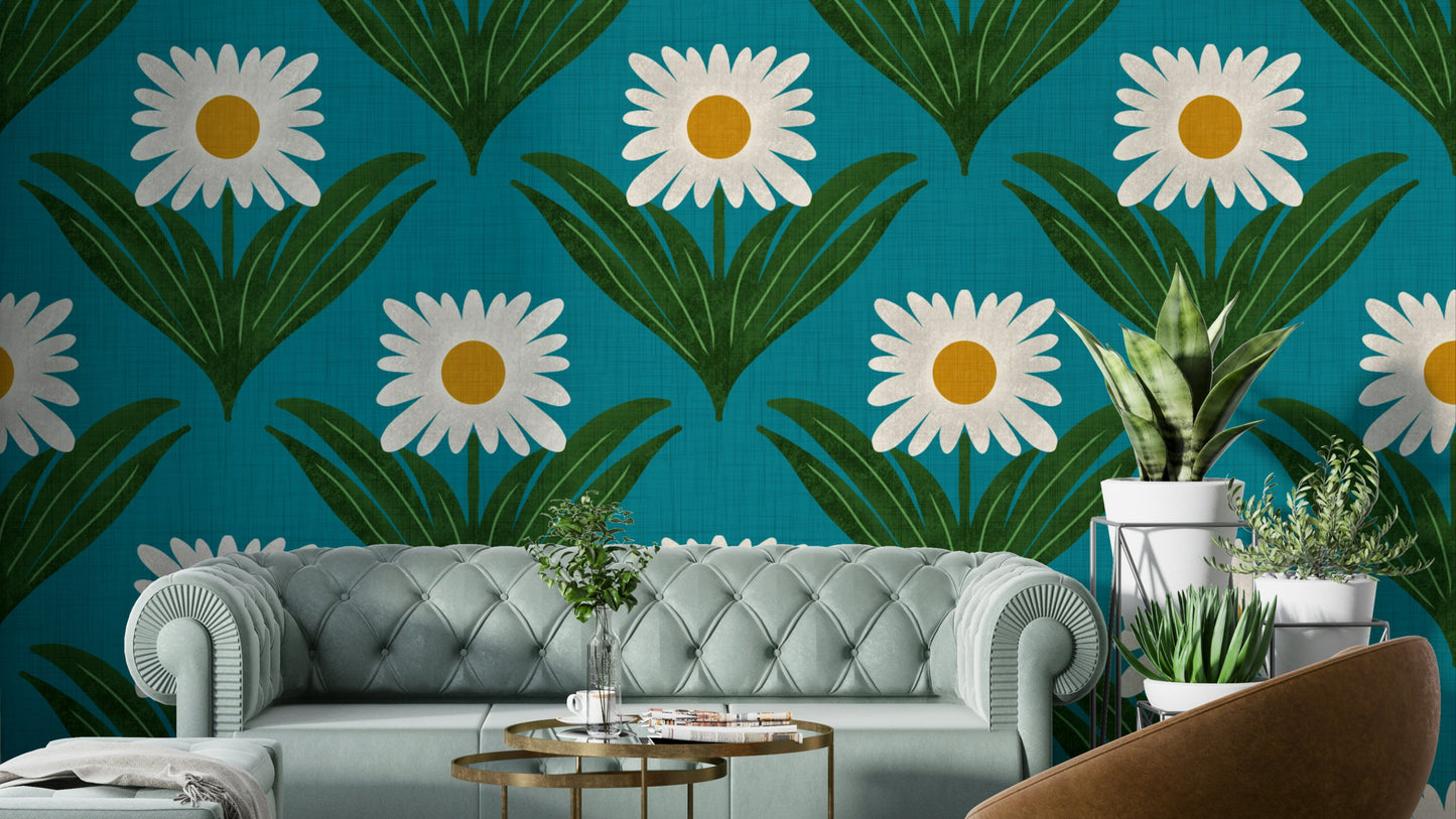 A vibrant and energetic retro wallpaper pattern.
