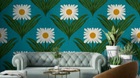 A vibrant and energetic retro wallpaper pattern.
