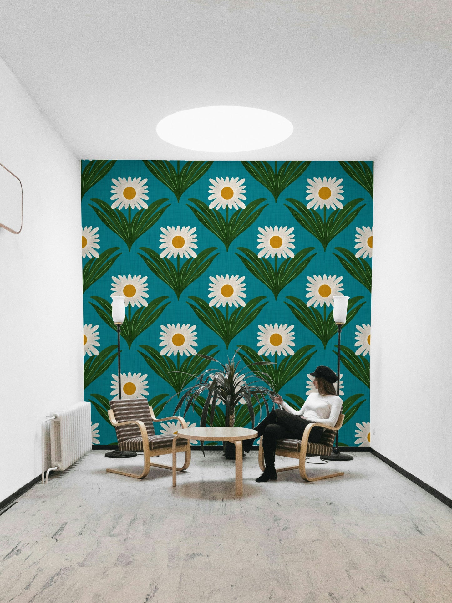 The design has a strong 1970s "flower power" aesthetic.
