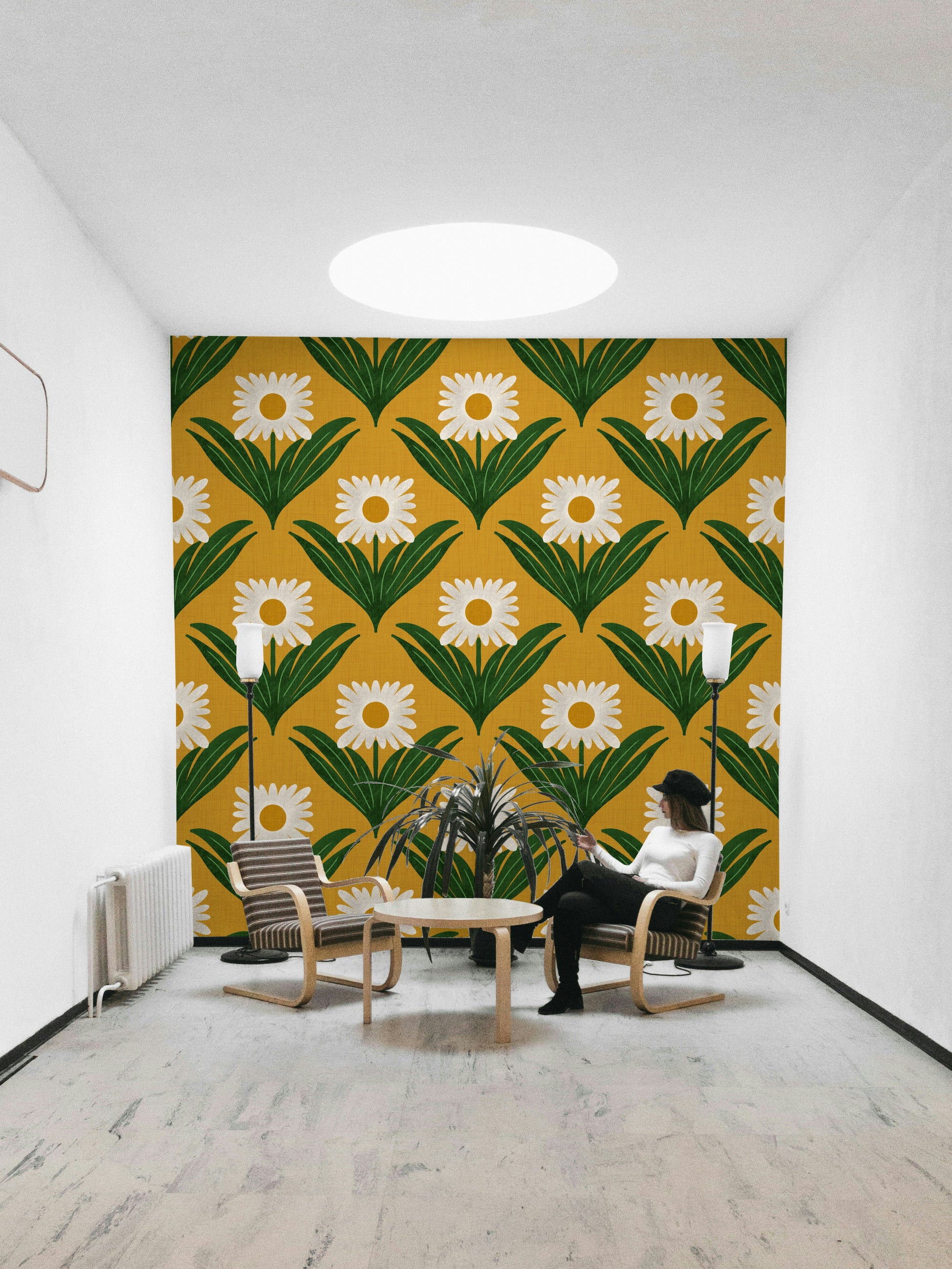 A vibrant and energetic retro wallpaper pattern.
