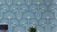 A luxurious and intricate floral wallpaper pattern.
