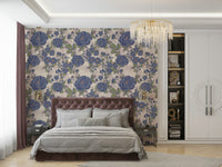 Vintage Bloom mural for a living room.

