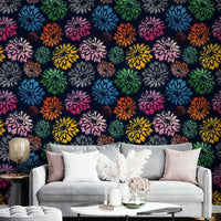 Close-up of a pink and blue dahlias flower.

