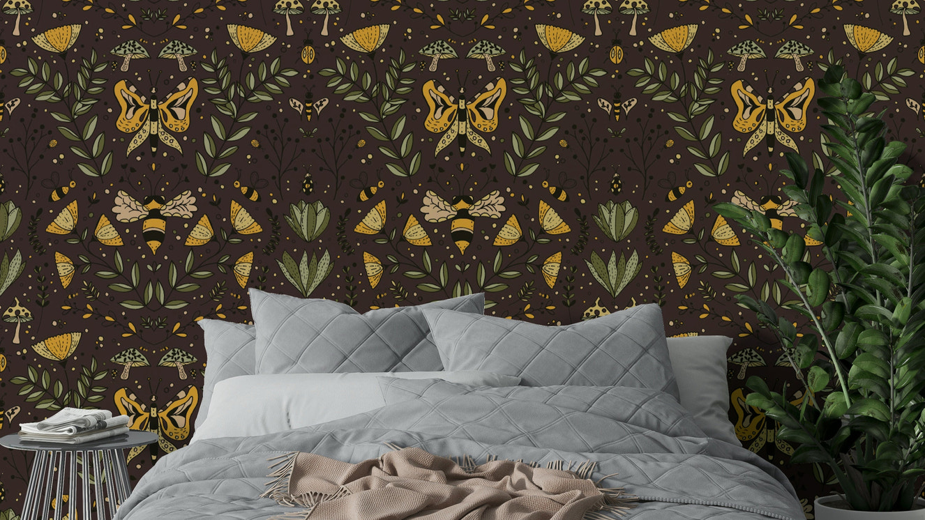 Close-up of a mushroom and a leaf.

