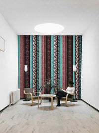 Autumn Stripes mural for a modern bedroom.

