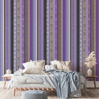 Whimsical Garden Stripes mural for a children's room.

