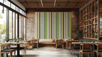 Whimsical Garden Stripes Green Wallpaper.


