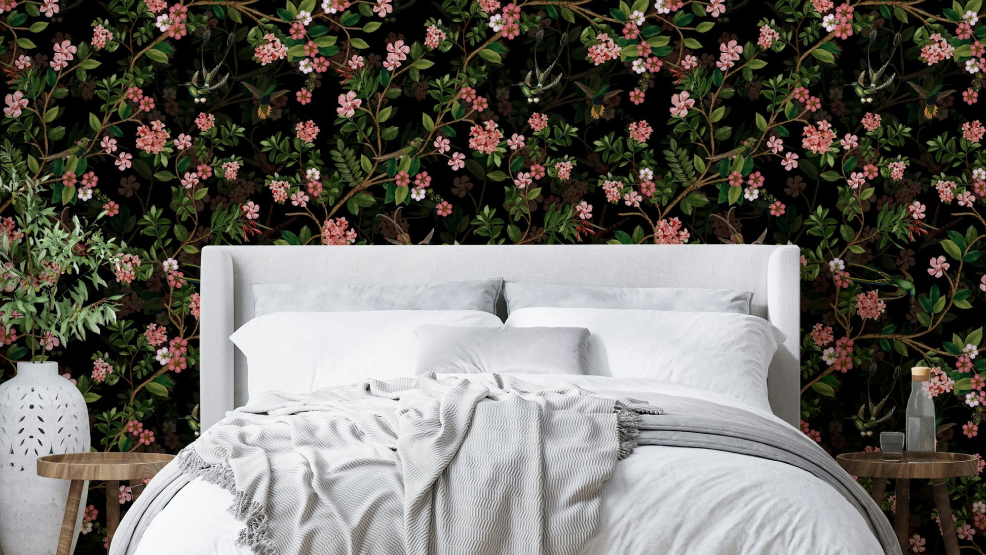 moonlit tropical foliage wallpaper

