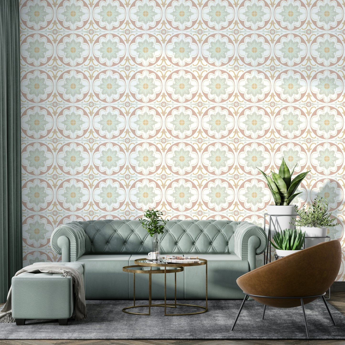 rustic cement tile mural wallpaper

