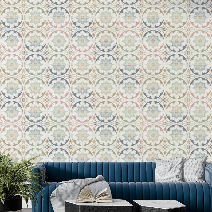 rustic cement tile mural wallpaper

