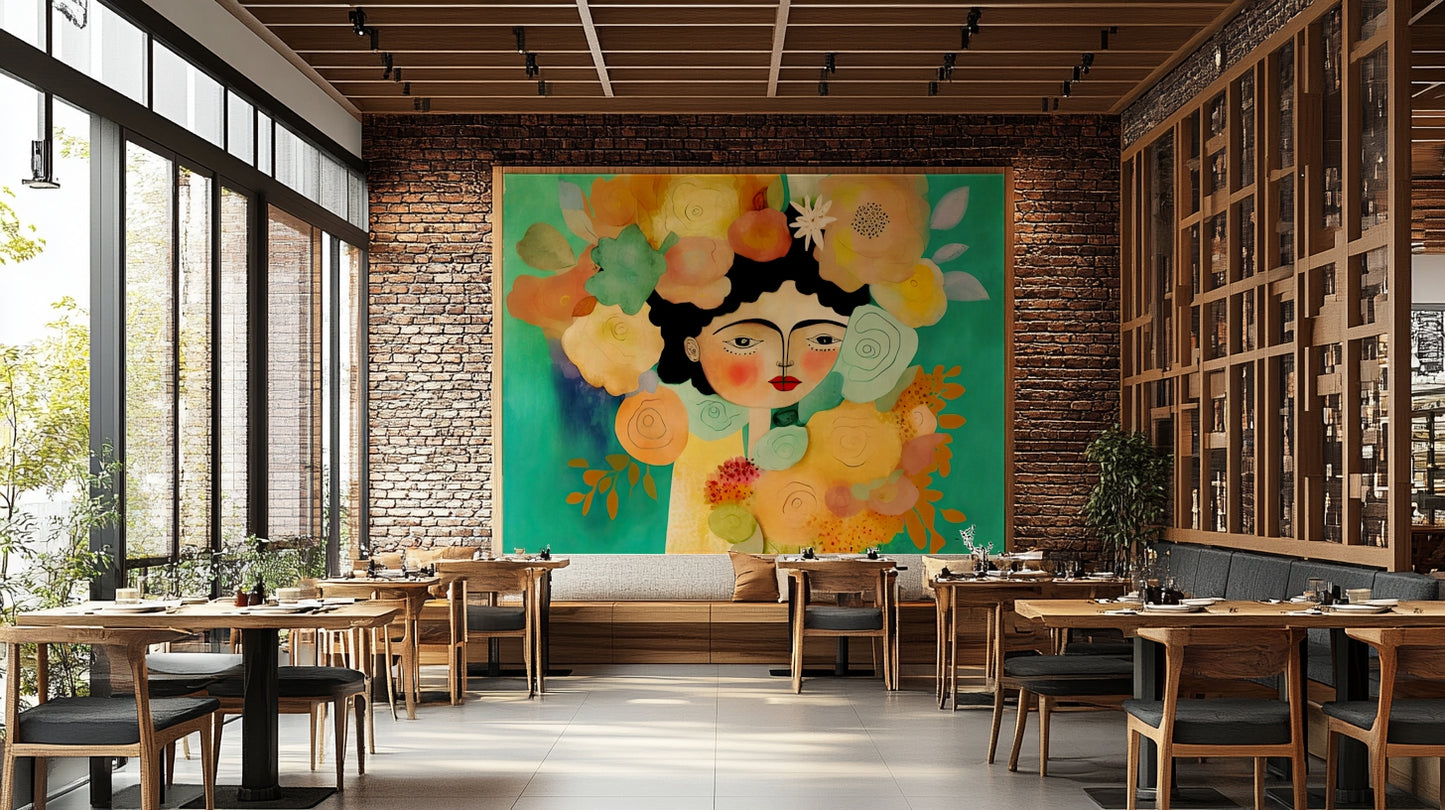 illustrated woman with a flower crown

