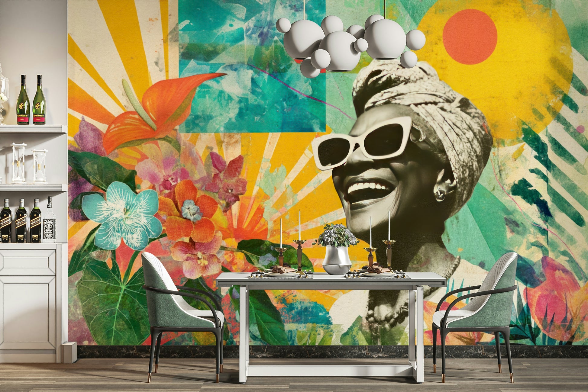 beautiful woman with flowers portrait

