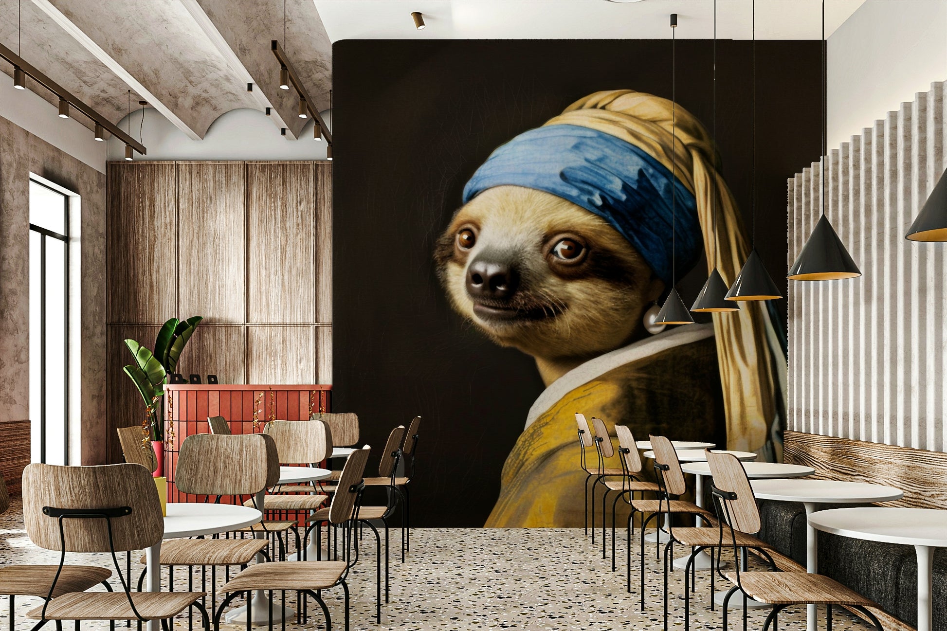 funny sloth art wallpaper

