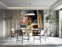 stylized portrait of a girl with a pearl earring

