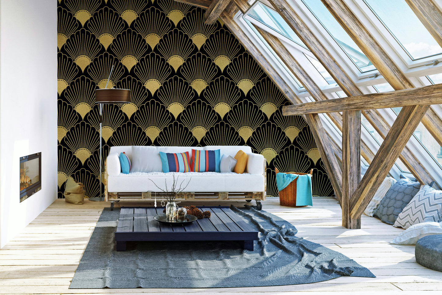 sophisticated gold wallcovering

