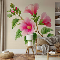 colorful botanical design mural

