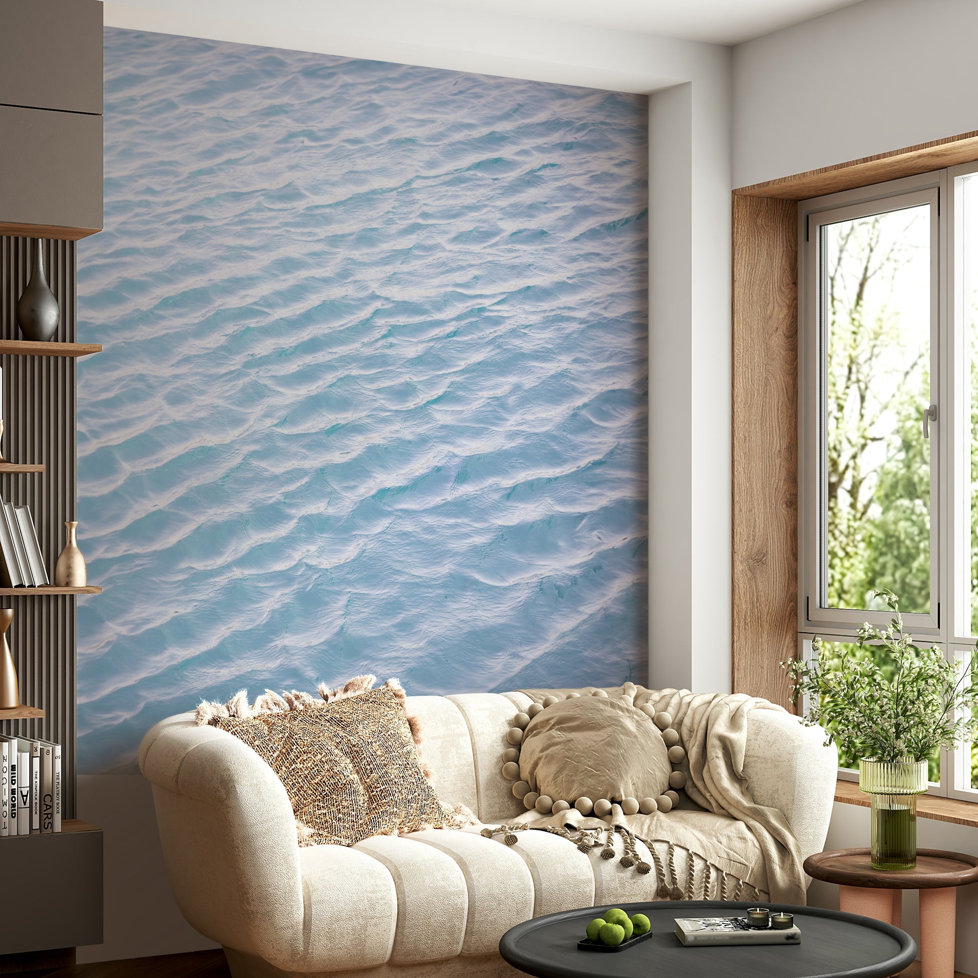 close-up of gentle aqua ocean waves

