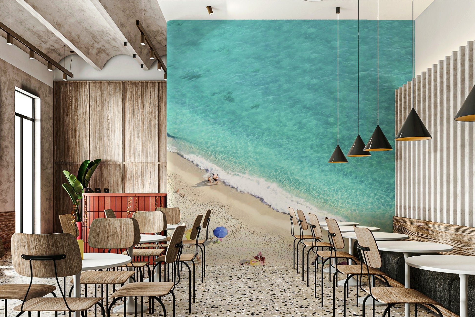 calm and peaceful beach setting

