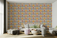 The colors are red, green, and neutral tones.

