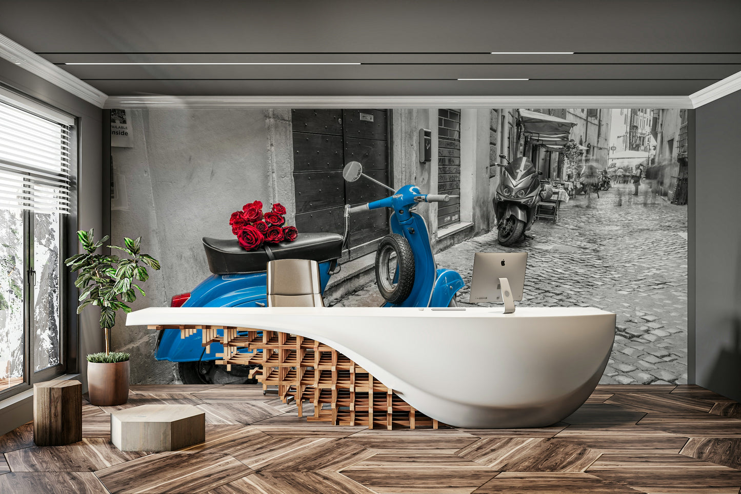 The image uses a selective color effect.

