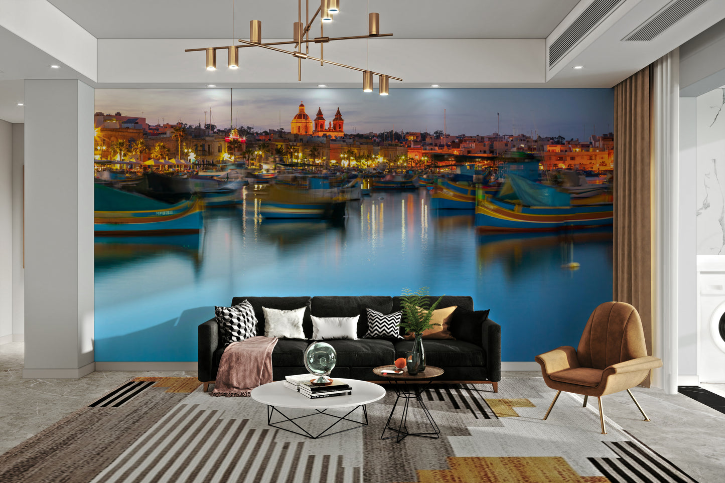 A church dome is prominent in the background.

