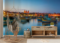 The sky is a mix of deep blue and purple.

