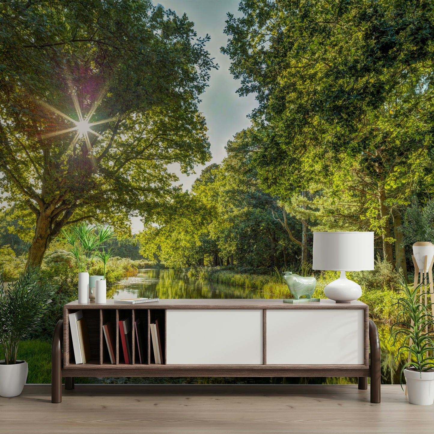 The image shows lush foliage or plants.

