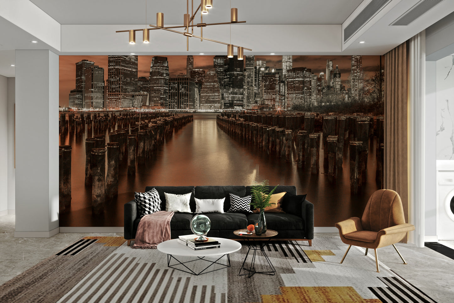 The sky is a gradient of deep blues, purples, and fading oranges as night falls.

