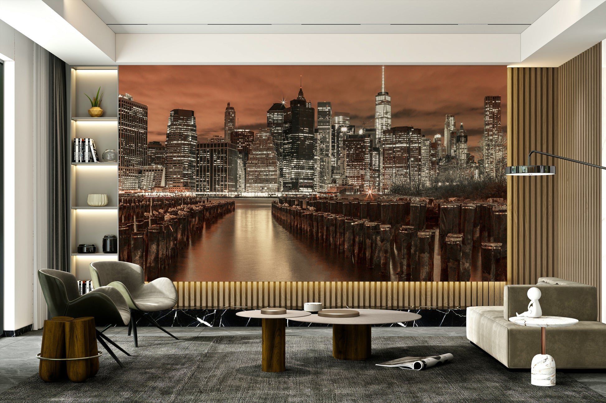 The mood is dramatic and sophisticated.

