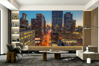 The wallpaper is applied seamlessly, making the view feel realistic.

