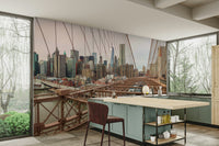 The wallpaper is applied seamlessly, making the view feel realistic.

