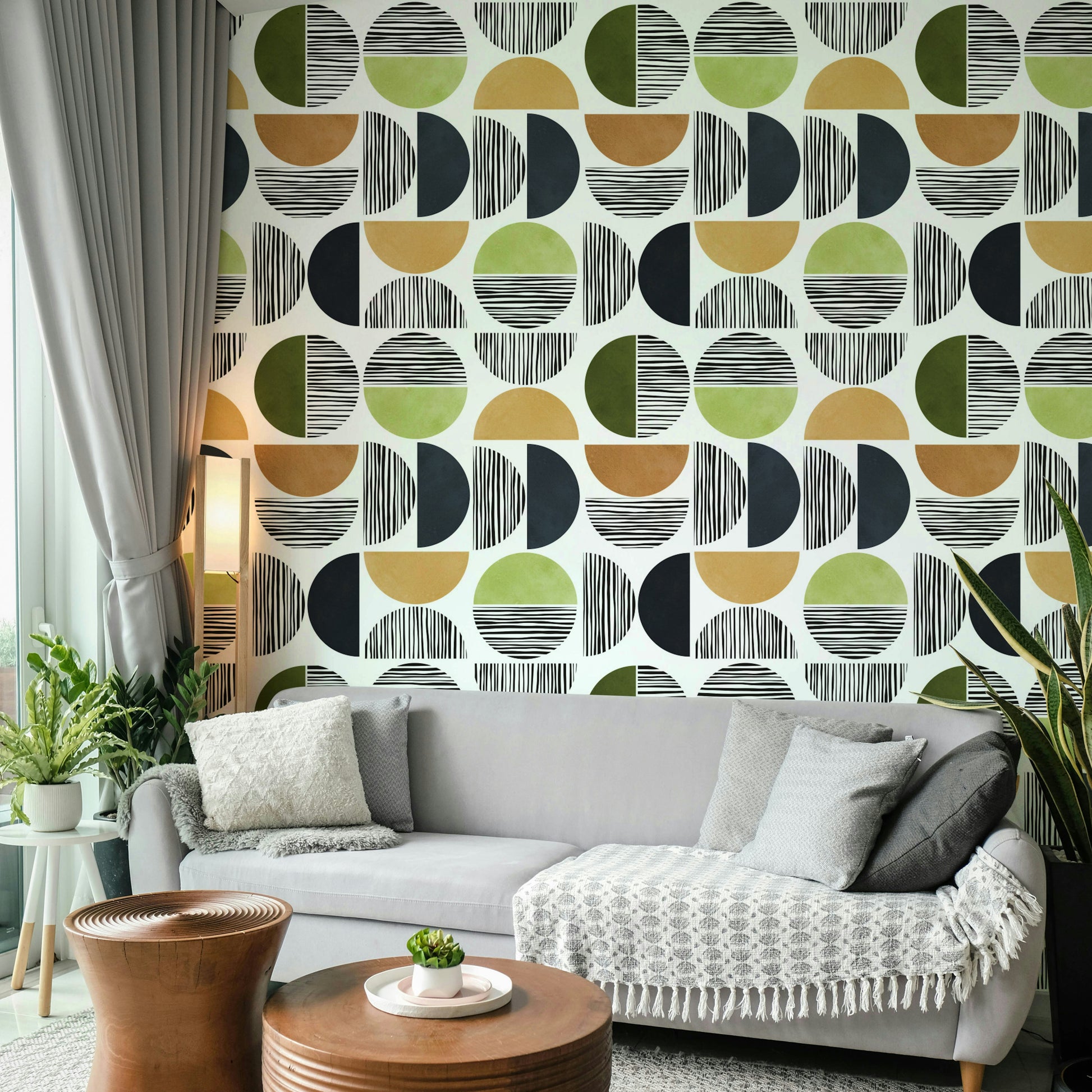 The design features flowing shapes and blended colors inspired by sunsets.

