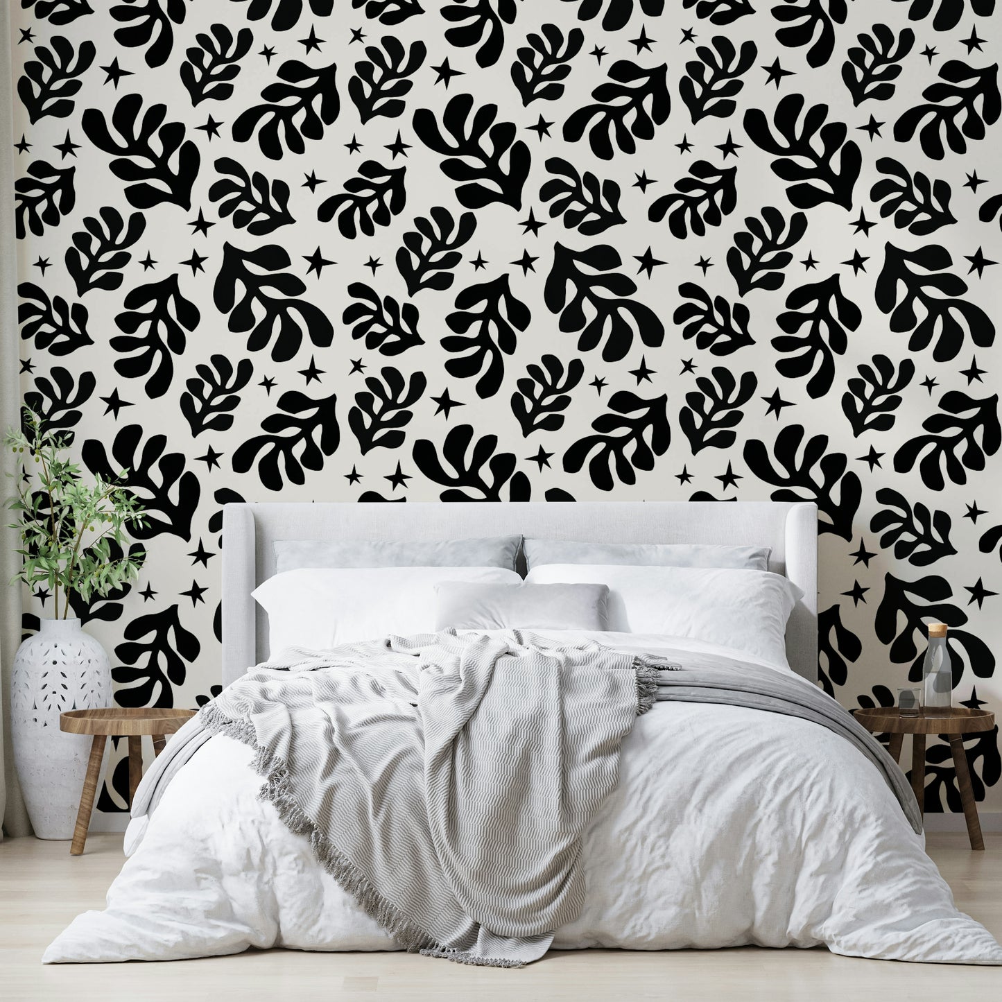 The colors are a modern palette of muted greens and grays.

