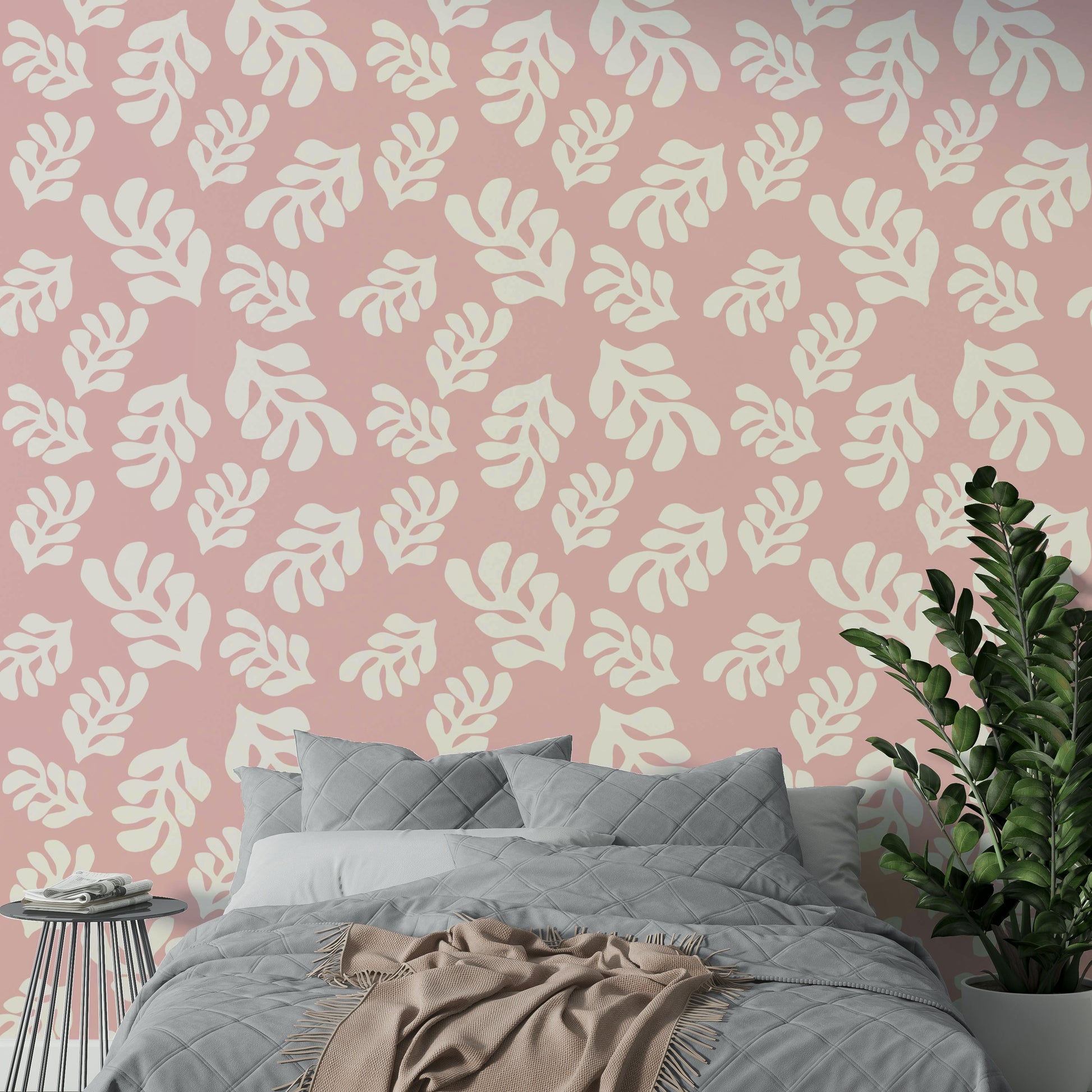 The room feels calm and serene due to the natural, delicate design.

