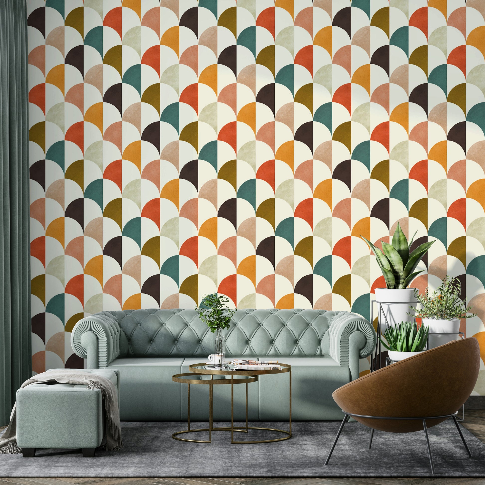 A large-scale art print with a mid-century modern aesthetic.

