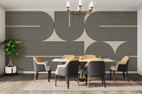 The room feels stylish and grand due to the elegant design.

